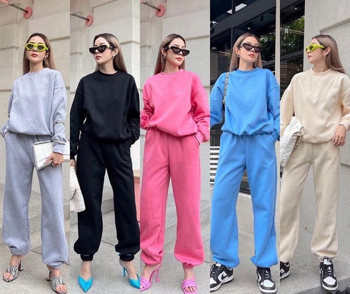 AMUSE Oversize Sweatshirt With Joggers Two Piece Set